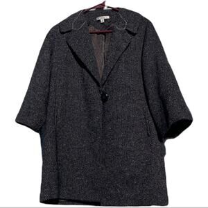 Cabi Gray Charcoal Wool Tweed Dressy Winter Coat
